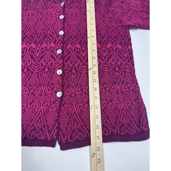 Raffa Womens Cardigan Sweater Size Small 100% Alpaca  Peruvian Pink Art To Wear - Picture 8 of 9